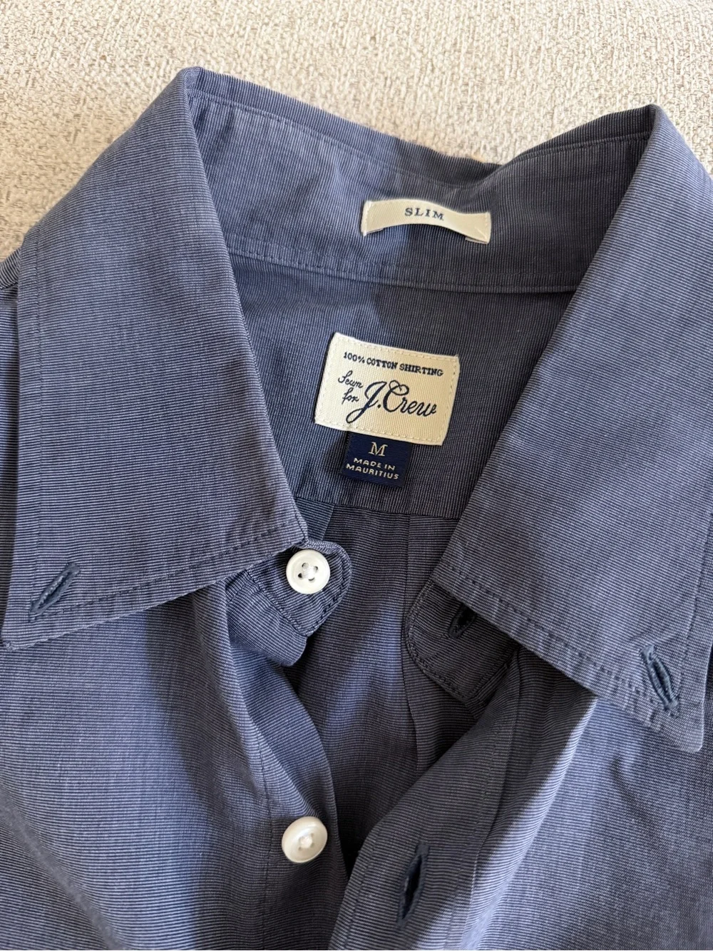 J. Crew Navy Long-Sleeve Button-Up Dress Shirt